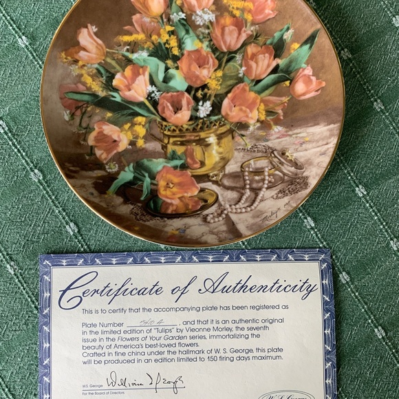 Collector Plate W.L. George Tulips 1989 release - Picture 2 of 3